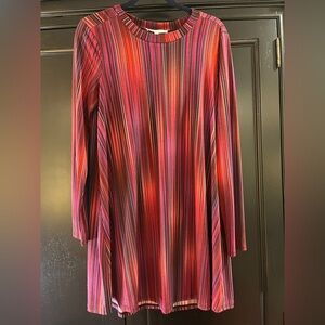 BCBG Red Striped Long Sleeve Mini Dress Size M